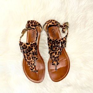 Carlos by Carlos Santana Cheetah Fringe Sandals